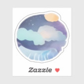 月に照らされた海岸線 シール (シート)