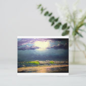 月に照らされた海景 ポストカード (スタンド正面)