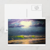 月に照らされた海景 ポストカード (正面/裏面)