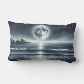 月に照らされた海波の天空 ランバークッション (裏面)