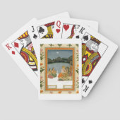 月に照らされた湖のそばのテラスに住む恋人たちは、シムから トランプ (裏面)