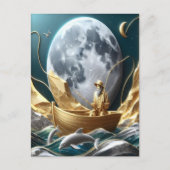 月に照らされた漁師の夢 ポストカード (正面)