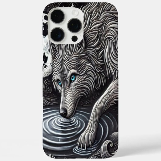 月に照らされた白い狼 Case-Mate iPhoneケース (裏面)