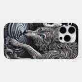 月に照らされた白い狼 iPhoneケース (裏面横)