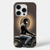 月に照らされた空の下に乗るバイク乗り Case-Mate iPhoneケース (裏面)