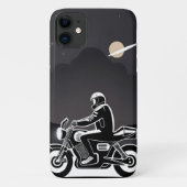 月に照らされた空の下に乗るバイク乗り Case-Mate iPhoneケース (裏面)