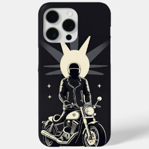 月に照らされた空の下に乗るバイク乗り iPhone 15 PRO MAXケース