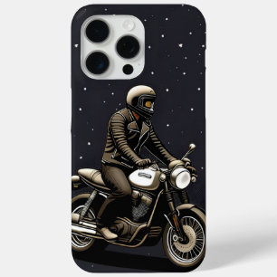 月に照らされた空の下に乗るバイク乗り iPhone 15 PRO MAXケース