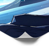 月に照らされた美しい山 ポスター (角)