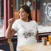 月に照らされた蛾のグラフィック プラスサイズTシャツ