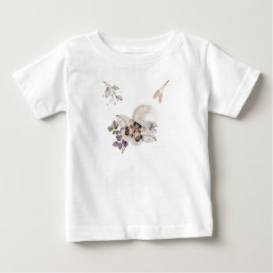 月に照らされた蛾のグラフィック ベビーTシャツ