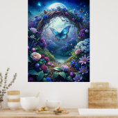 月に照らされた蝶 ポスター (キッチン)