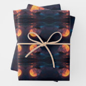 月に照らされた輝く空の下での航海 ラッピングペーパーシート (インサイチュ)