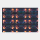 月に照らされた輝く空の下での航海 ラッピングペーパーシート (正面)