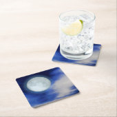 月に照らされた雲の月並み スクエアペーパーコースター (インサイチュ)