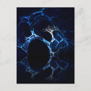 月に照らされた青い洞窟の口、フラクタルアート。 ポストカード