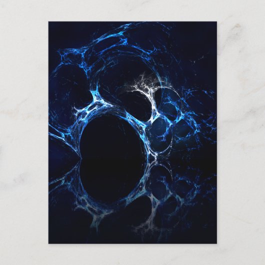 月に照らされた青い洞窟の口、フラクタルアート。 ポストカード (正面)
