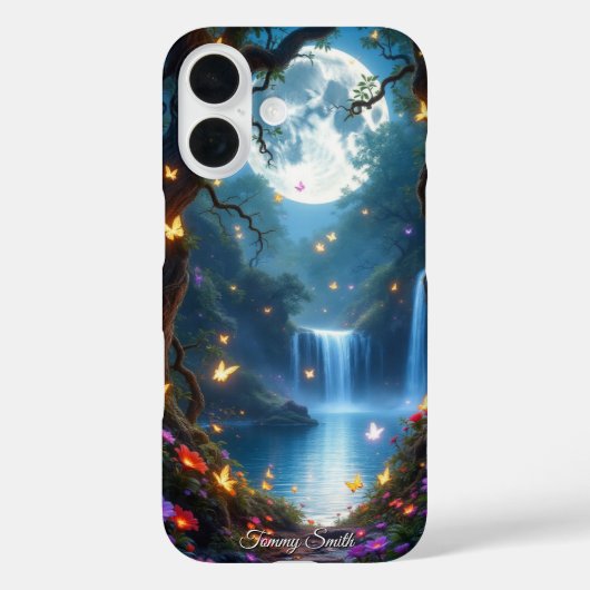 月に照らされた魔法の森 | ファンタジーグローフォンケース Case-Mate iPhoneケース (裏面)