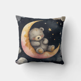 月に眠たいクマ クッション