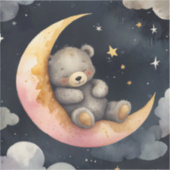 月に眠たいクマ シール (正面)