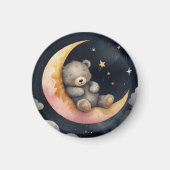 月に眠たいクマ マグネット (正面)