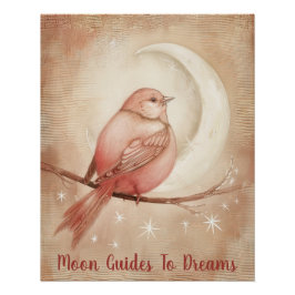 月に眠っているカナリアの鳥のベビー ポスター