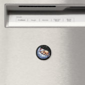 月に眠るサンタ・ハイランドの牛 マグネット (インサイチュ (食洗機))