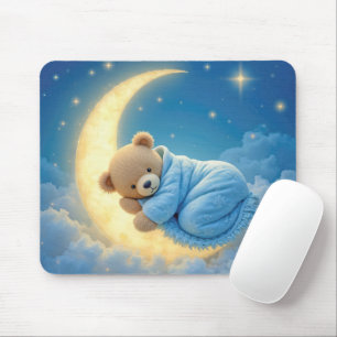 月に眠るテディベア マウスパッド