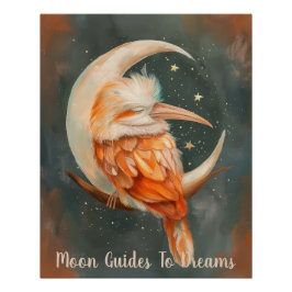 月に眠るハシバドリベビー ポスター