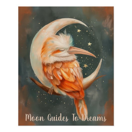 月に眠るハシバドリベビー ポスター (正面)