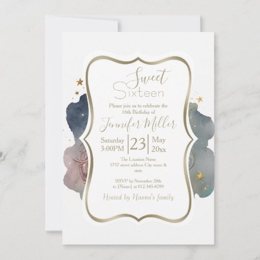 月に眠る可愛い王様ライオン 招待状 (正面)