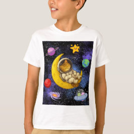 月に眠る宇宙飛行士の猫 Tシャツ