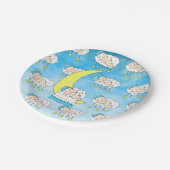 月に眠る甘い小さな白人のベビー ペーパープレート (アングル)