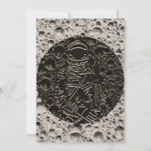 月に立つ宇宙飛行士　スペース　ブラック＆グレー 招待状 (裏面)