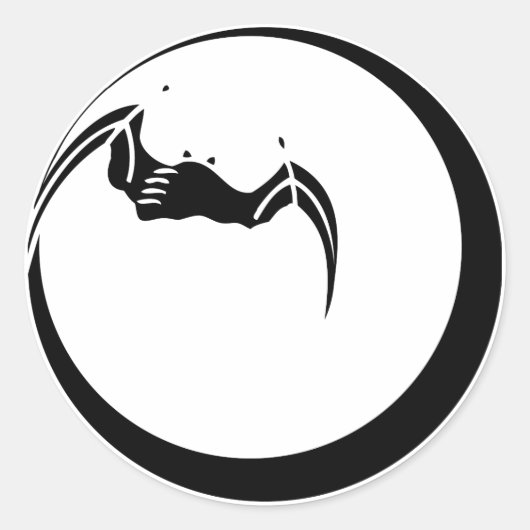 月に蝙蝠 ラウンドシール (正面)