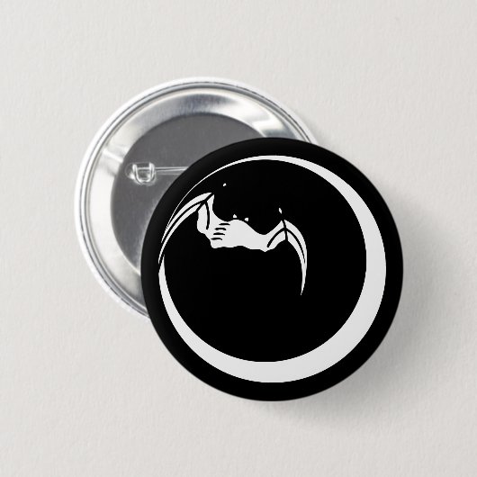 月に蝙蝠 缶バッジ (正面&裏面)