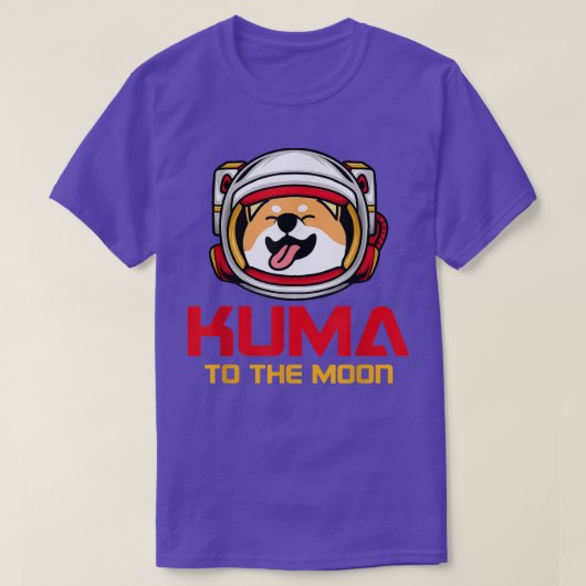 月に行く熊くま犬メダル宇宙飛行士ホドラー Tシャツ (デザイン正面)