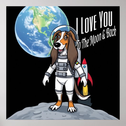 月に行ってアフガンハウンドに戻る ポスター (正面)