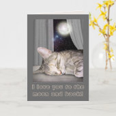 月に行って戻って愛してる! カード (黄色い花)