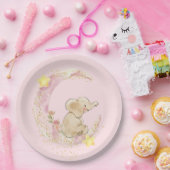 月に象がピンクに ペーパープレート (パーティー)