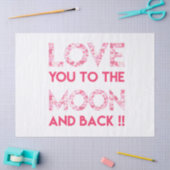 月に-ピンクのハートのタイポグラフィ愛して下さい 薄葉紙 (クラフト)