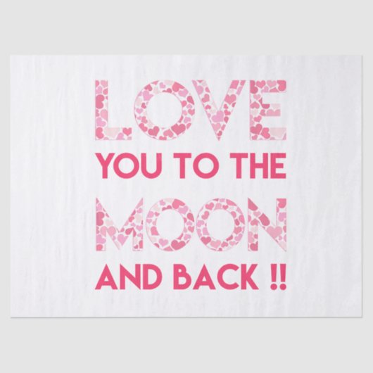 月に-ピンクのハートのタイポグラフィ愛して下さい 薄葉紙 (正面)