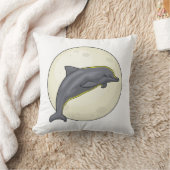 月のあるイルカ クッション (ブランケット)