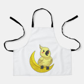 月のあるオウム エプロン (正面)