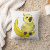 月のあるオウム クッション (ブランケット)