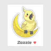 月のあるオウム シール (シート)