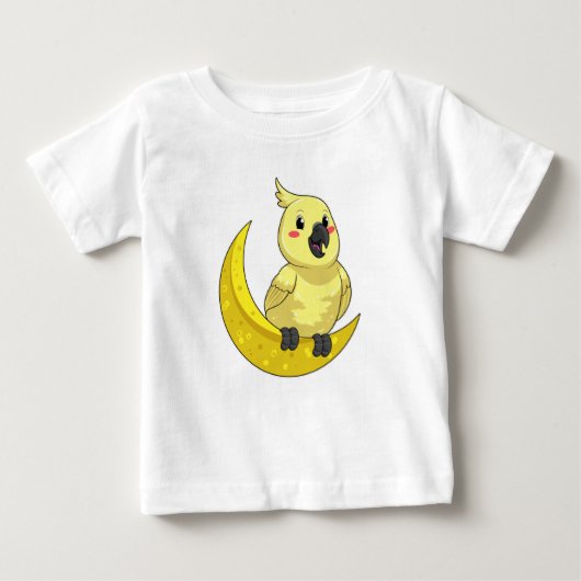 月のあるオウム ベビーTシャツ (正面)