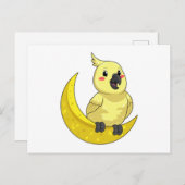 月のあるオウム ポストカード (正面/裏面)