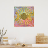 月のある人生の花 ポスター (キッチン)