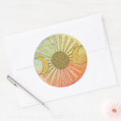 月のある人生の花 ラウンドシール (封筒)